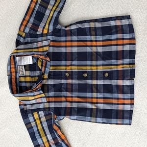 Little Rebels 18 month plaid print collar button up shirt